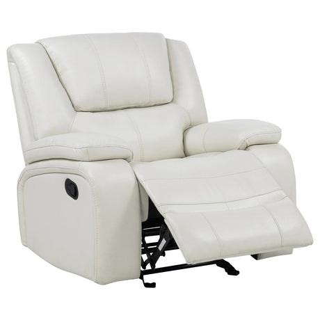 Camila White Upholstered Glider Recliner Chair from Coaster - Luna Furniture