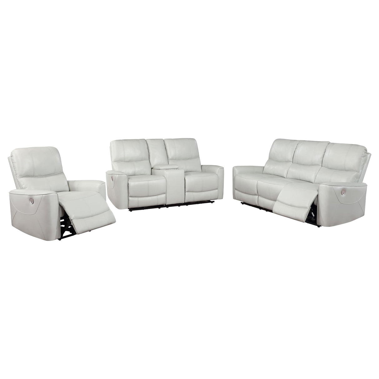 Greenfield Ivory 3-Piece Upholstered Power Reclining Sofa Set from Coaster - Luna Furniture