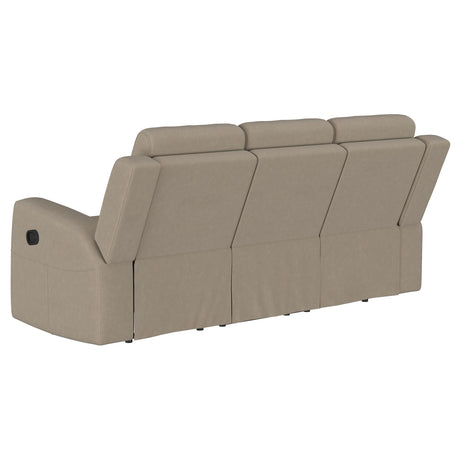 Brentwood Taupe 2-Piece Upholstered Motion Reclining Sofa Set from Coaster - Luna Furniture