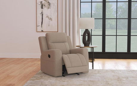 Brentwood Taupe Upholstered Recliner Chair from Coaster - Luna Furniture