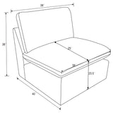 Collins Chocolate Brown Modular Armless Chair from Coaster - Luna Furniture