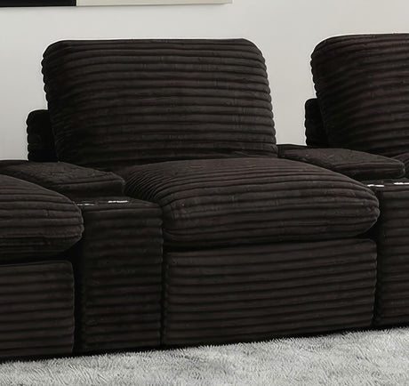 Collins Chocolate Brown Modular Power Armless Recliner from Coaster - Luna Furniture