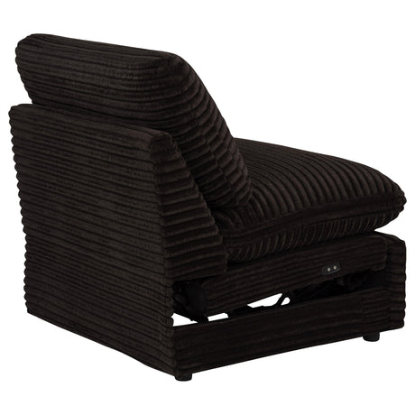 Collins Chocolate Brown Modular Power Armless Recliner from Coaster - Luna Furniture