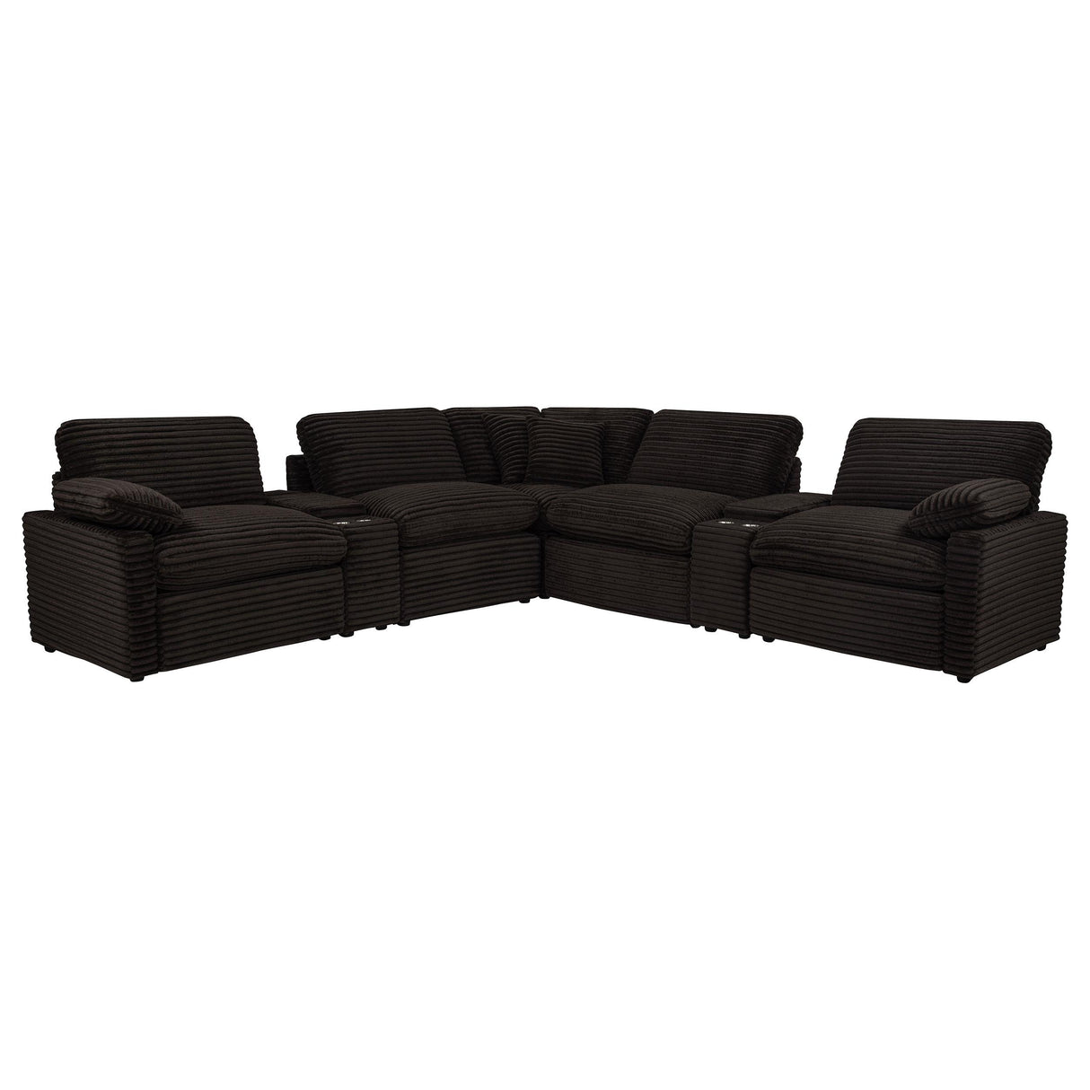 Collins Chocolate Brown 7-Piece Modular Power Reclining Sectional from Coaster - Luna Furniture