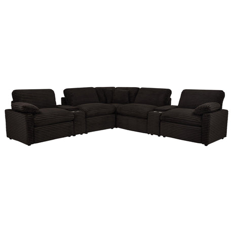 Collins Chocolate Brown 7-Piece Modular Power Reclining Sectional from Coaster - Luna Furniture
