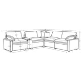 Collins Chocolate Brown 6-piece Modular Power Reclining Sectional from Coaster - Luna Furniture