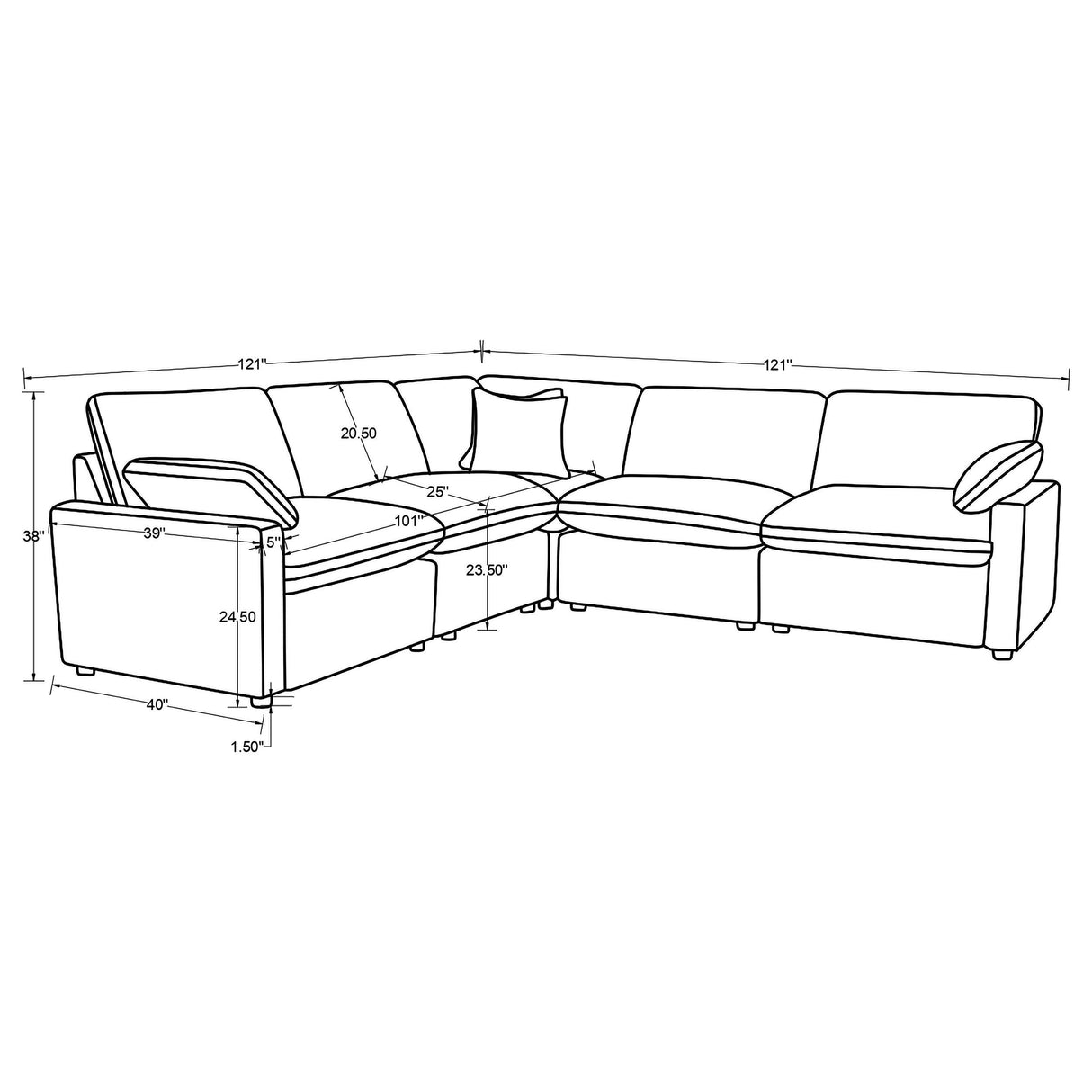 Collins Chocolate Brown 5-Piece Modular Power Reclining Sectional from Coaster - Luna Furniture