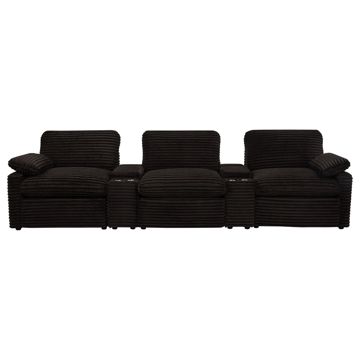 Collins Chocolate Brown 5-Piece Power Reclining Home Theater Seating from Coaster - Luna Furniture