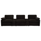 Collins Chocolate Brown 5-Piece Power Reclining Home Theater Seating from Coaster - Luna Furniture