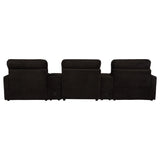 Collins Chocolate Brown 5-Piece Power Reclining Home Theater Seating from Coaster - Luna Furniture