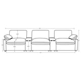 Collins Chocolate Brown 5-Piece Power Reclining Home Theater Seating from Coaster - Luna Furniture