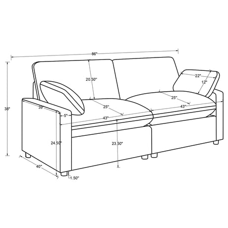 Collins Chocolate Brown Modular Power Loveseat from Coaster - Luna Furniture