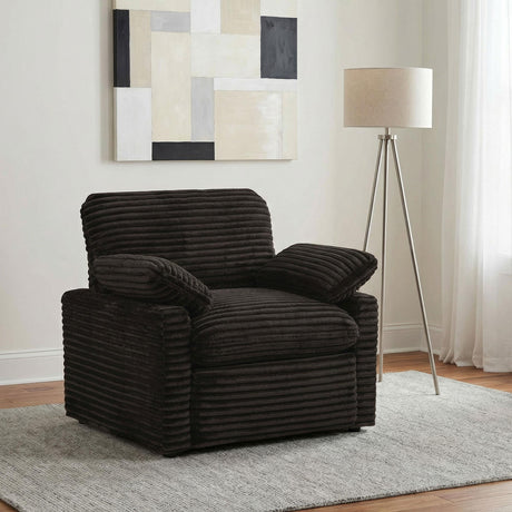 Collins Chocolate Brown Upholstered Power Recliner Chair from Coaster - Luna Furniture
