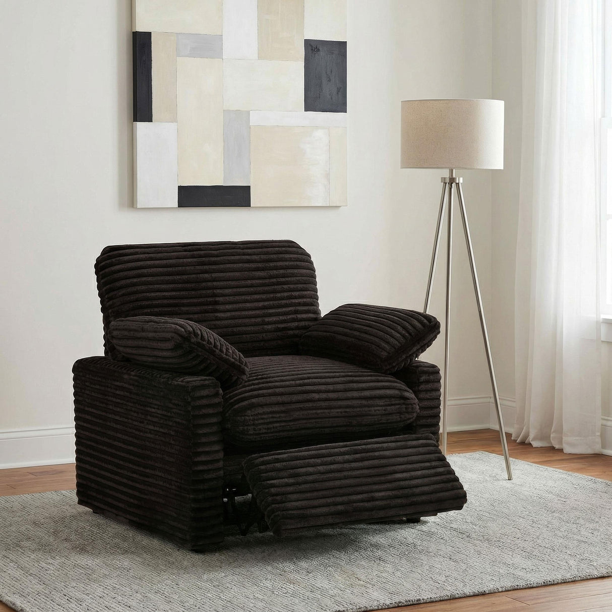 Collins Chocolate Brown Upholstered Power Recliner Chair from Coaster - Luna Furniture