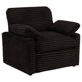 Collins Chocolate Brown Upholstered Power Recliner Chair from Coaster - Luna Furniture
