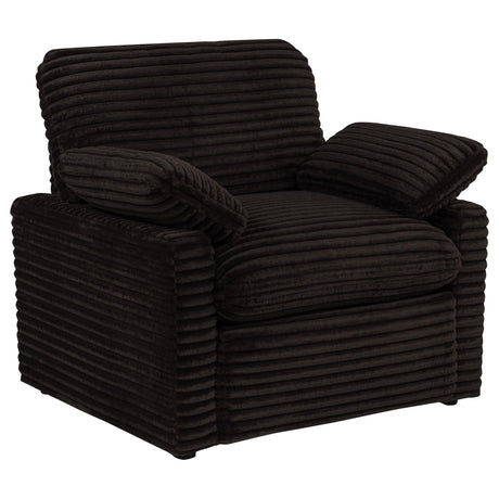 Collins Chocolate Brown Upholstered Power Recliner Chair from Coaster - Luna Furniture