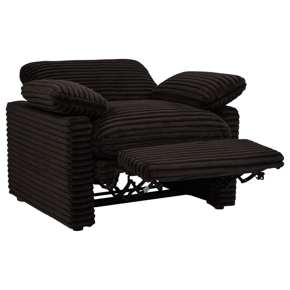 Collins Chocolate Brown Upholstered Power Recliner Chair from Coaster - Luna Furniture