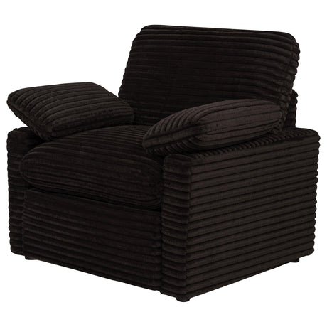 Collins Chocolate Brown Upholstered Power Recliner Chair from Coaster - Luna Furniture