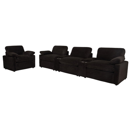 Collins Chocolate Brown Upholstered Power Recliner Chair from Coaster - Luna Furniture