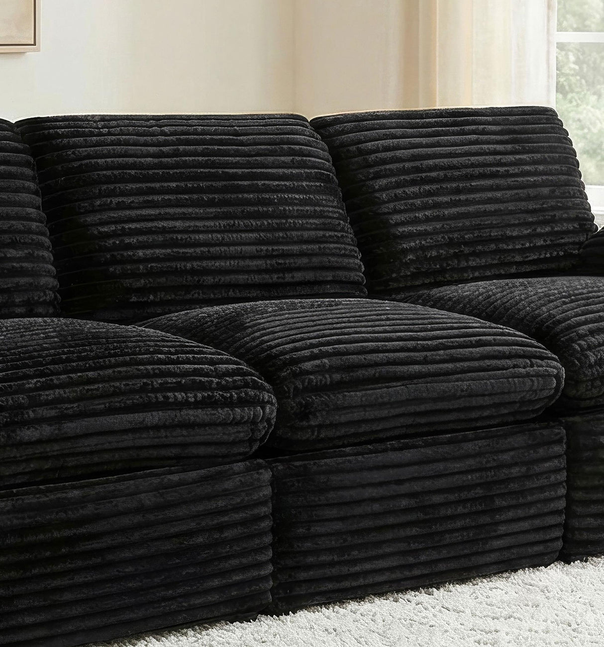 Collins Black Modular Armless Chair from Coaster - Luna Furniture