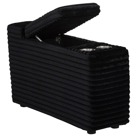 Collins Black Upholstered Modular Storage Console from Coaster - Luna Furniture
