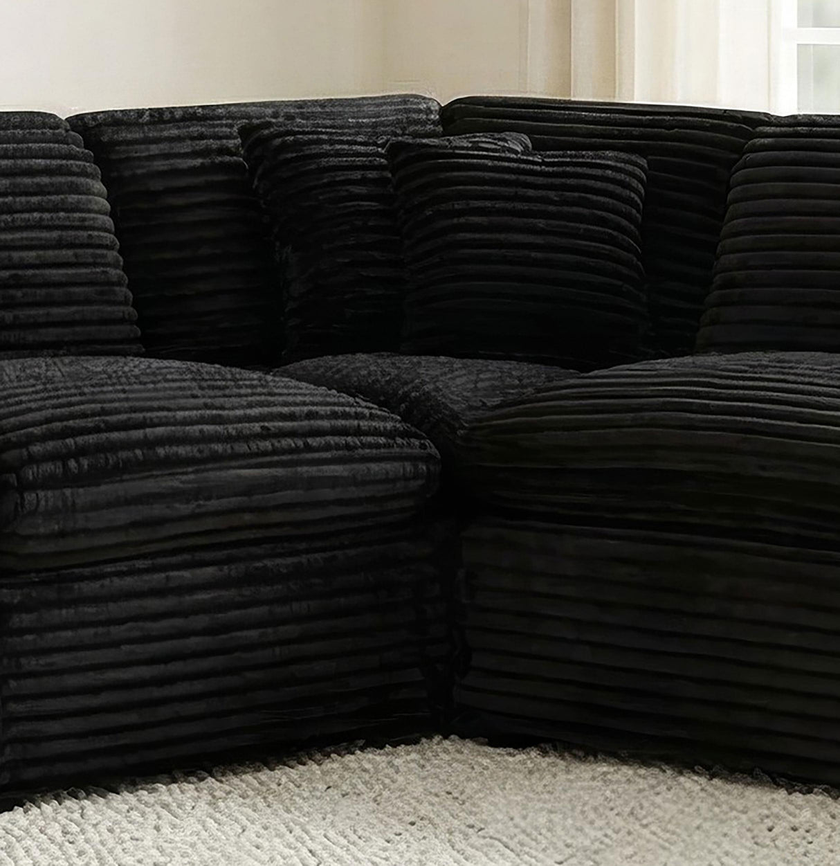 Collins Black Modular Corner Chair from Coaster - Luna Furniture