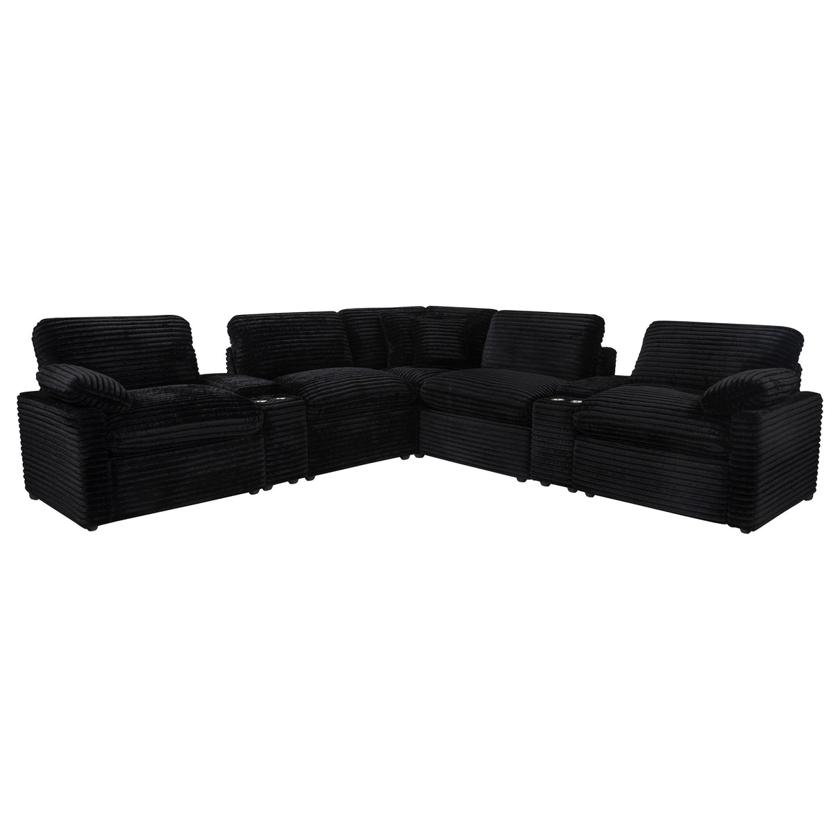 Collins Black 7-Piece Modular Power Reclining Sectional from Coaster - Luna Furniture
