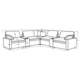 Collins Black 7-Piece Modular Power Reclining Sectional from Coaster - Luna Furniture