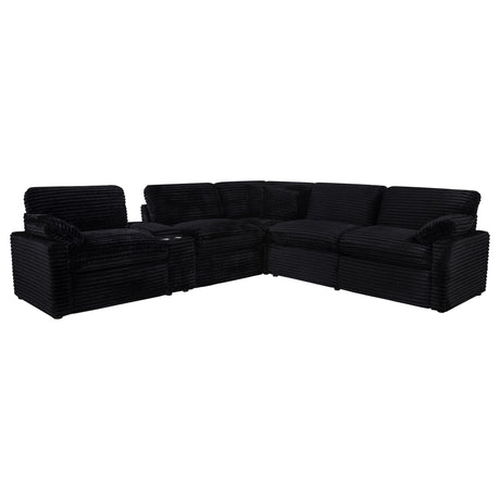 Collins Black 6-Piece Modular Power Reclining Sectional from Coaster - Luna Furniture
