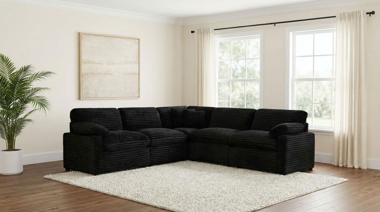 Collins Black 5-Piece Modular Power Reclining Sectional from Coaster - Luna Furniture