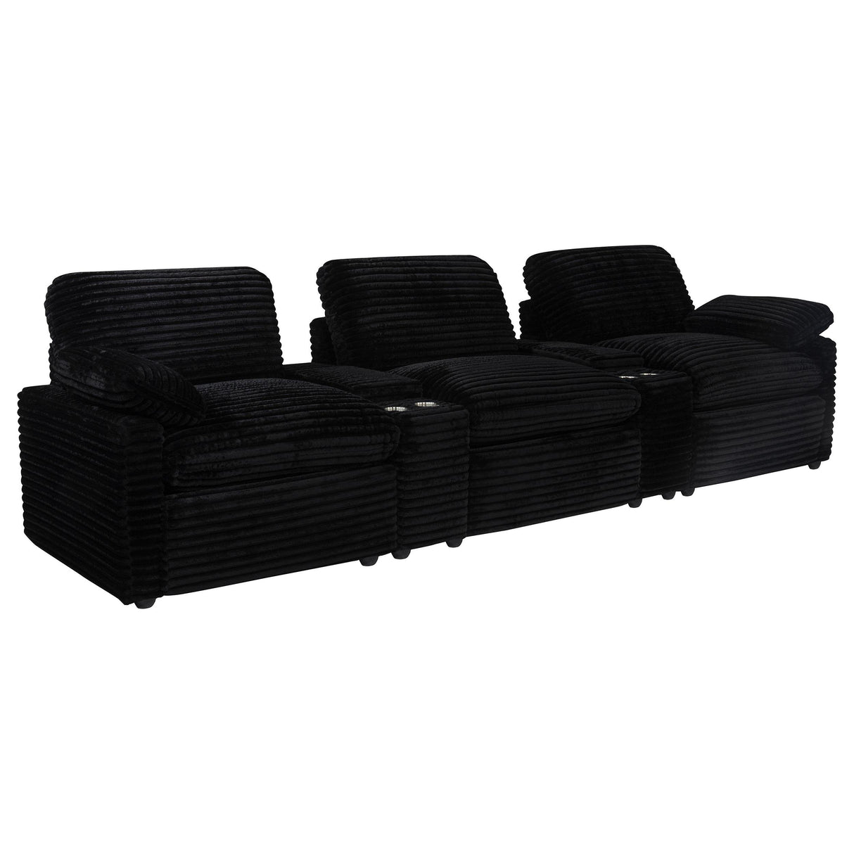 Collins Black 5-Piece Power Reclining Home Theater Seating from Coaster - Luna Furniture