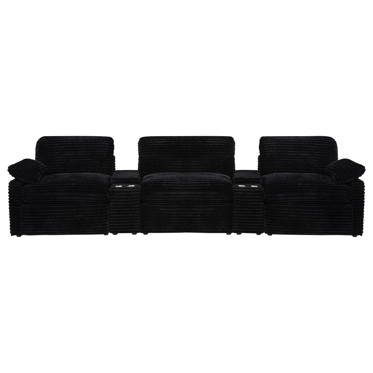 Collins Black 5-Piece Power Reclining Home Theater Seating from Coaster - Luna Furniture