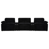 Collins Black 5-Piece Power Reclining Home Theater Seating from Coaster - Luna Furniture