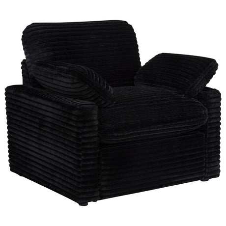 Collins Black Upholstered Power Recliner Chair from Coaster - Luna Furniture