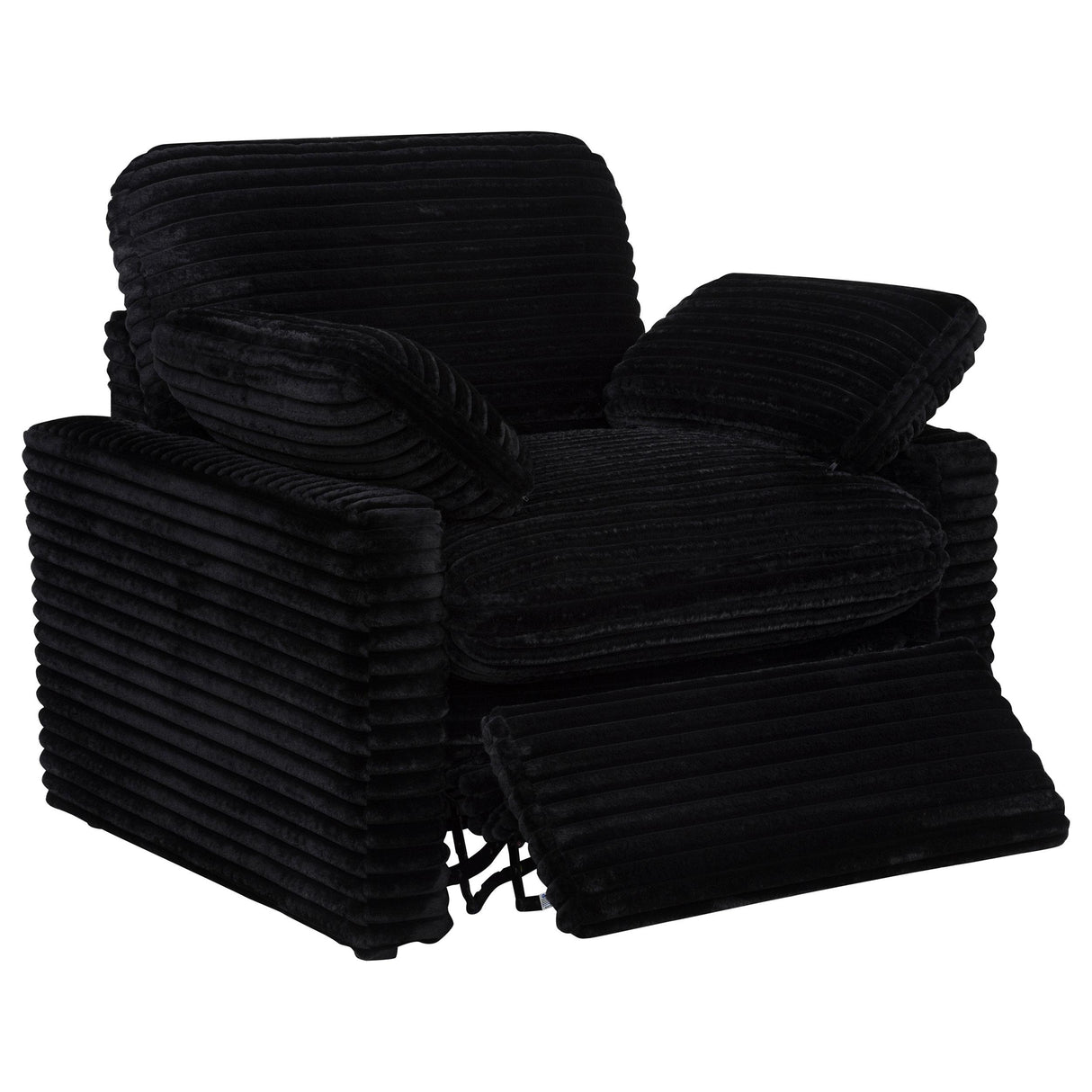 Collins Black Upholstered Power Recliner Chair from Coaster - Luna Furniture