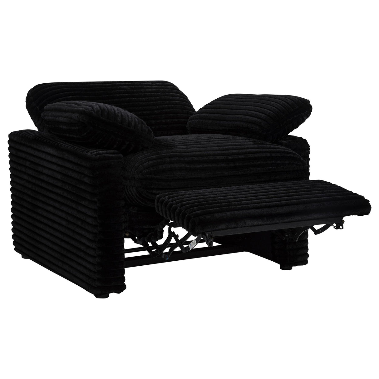 Collins Black Upholstered Power Recliner Chair from Coaster - Luna Furniture
