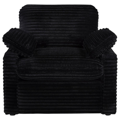 Collins Black Upholstered Power Recliner Chair from Coaster - Luna Furniture