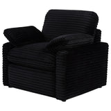 Collins Black Upholstered Power Recliner Chair from Coaster - Luna Furniture