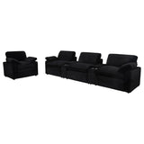 Collins Black Upholstered Power Recliner Chair from Coaster - Luna Furniture