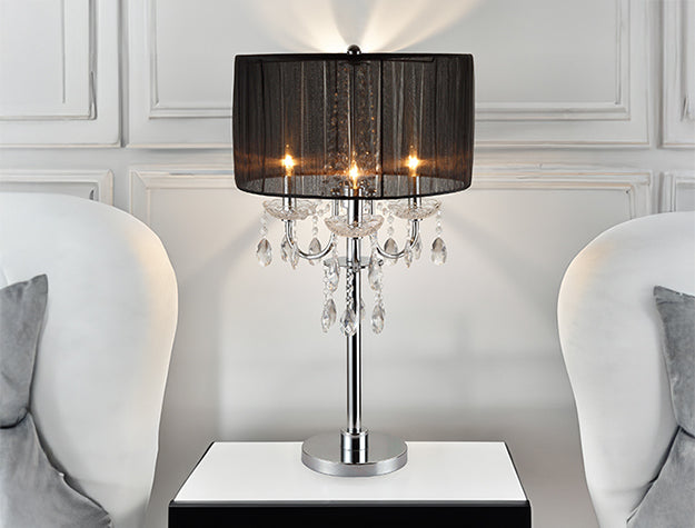 Chandelier Black 29.5" Table Touch Lamp, Set of 2 from Crown Mark - Luna Furniture