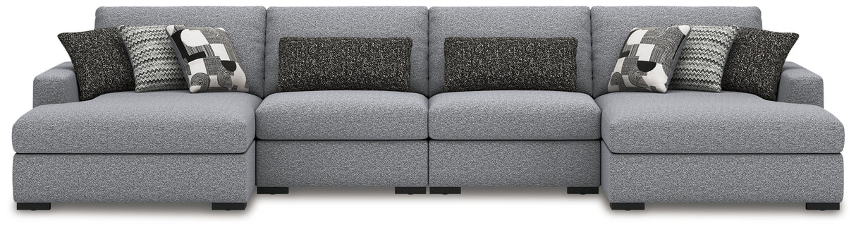Bealton Salt and Pepper 4-Piece Sectional with Double Chaise from Ashley Furniture - Luna Furniture