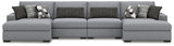 Bealton Salt and Pepper 4-Piece Sectional with Double Chaise from Ashley Furniture - Luna Furniture