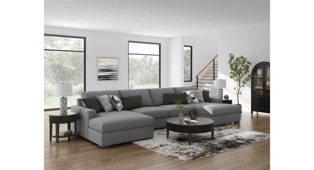 Bealton Salt and Pepper 4-Piece Sectional with Double Chaise from Ashley Furniture - Luna Furniture