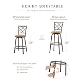 6153-2429 3-PIECE PACK CONVERTIBLE COUNTER/PUB HEIGHT CHAIR SET from Homelegance - Luna Furniture