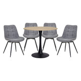 Tulipana Gray/Black 5-Piece Round Dining Set from Homelegance - Luna Furniture