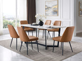 Veneto Black/White Faux Marble Top Dining Table from Homelegance - Luna Furniture