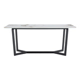 Veneto Black/White Faux Marble Top Dining Table from Homelegance - Luna Furniture