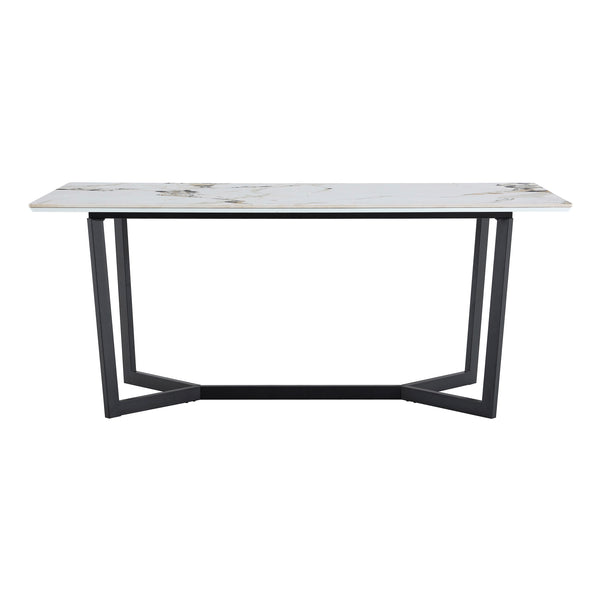 Veneto Black/White Faux Marble Top Dining Table