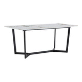 Veneto Black/White Faux Marble Top Dining Table from Homelegance - Luna Furniture