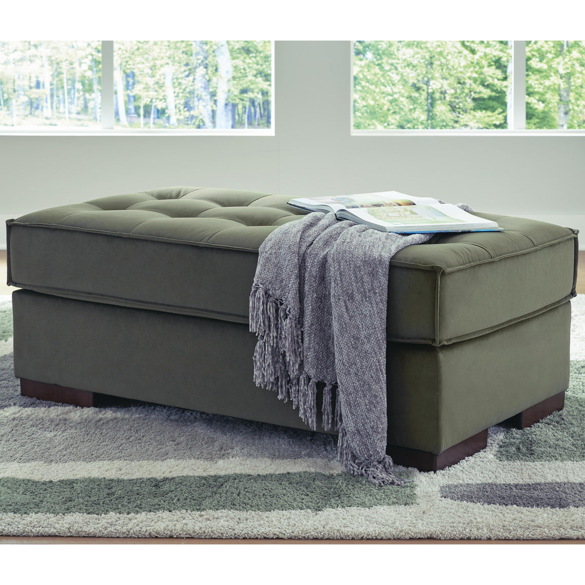Caspian-Town Olive Oversized Accent Ottoman from Ashley - Luna Furniture